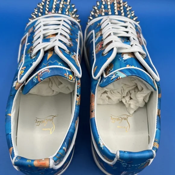 Christian Louboutin Louis Junior Spikes Odissey Print Size 45 NEW - Picture 9 of 12